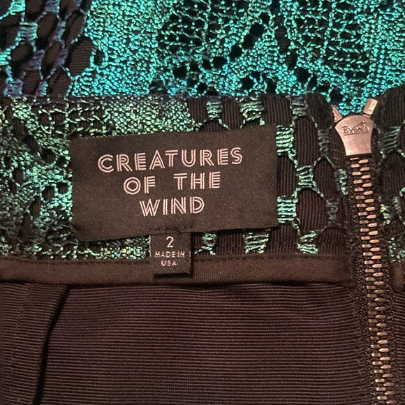 Creatures of the Wind| Women's Floral Paisley Green Straight Skirt |Size 2 - Picture 9 of 11